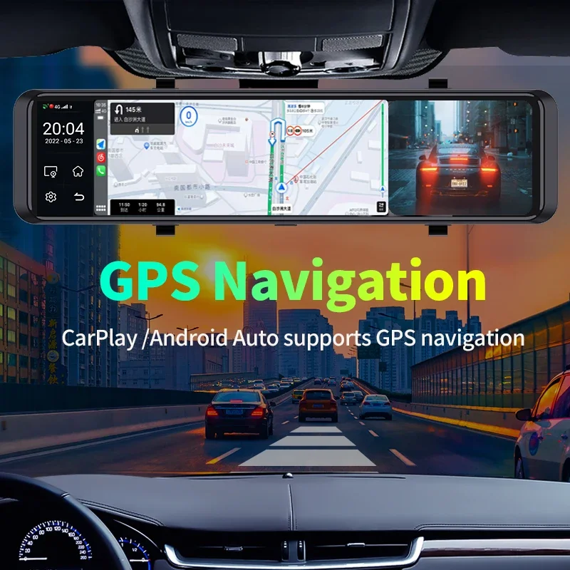 11.26 Inch 4G Dash Cam Rear View Mirror Android GPS FHD 1080P DVR Carplay/Android Auto Live Remote Park Monitor WiFi Bluetooth