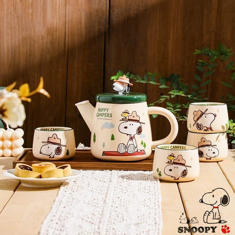 

Snoopy Cartoon Cute Water Tool Set Creative Kawaii Home Office High end Tea Set Coffee Cup Gift Box Anime Peripheral Gift