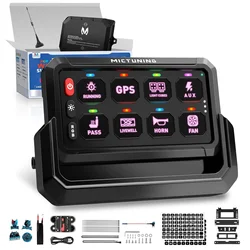 MICTUNING P1s 8 Gang Switch Panel, Wireless Cordless, Adjustable RGB Colors Brightness for Car Off-Road Truck SUV RV Yaht
