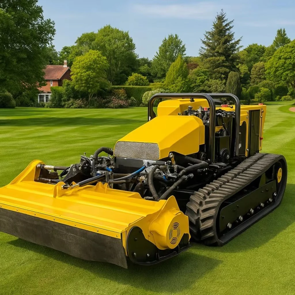 Ferngesteuerter Rasenmäherroboter mit Kettenfunktion, selbstfahrender großer Rasenmäher für Rasen- und Gartengebrauch