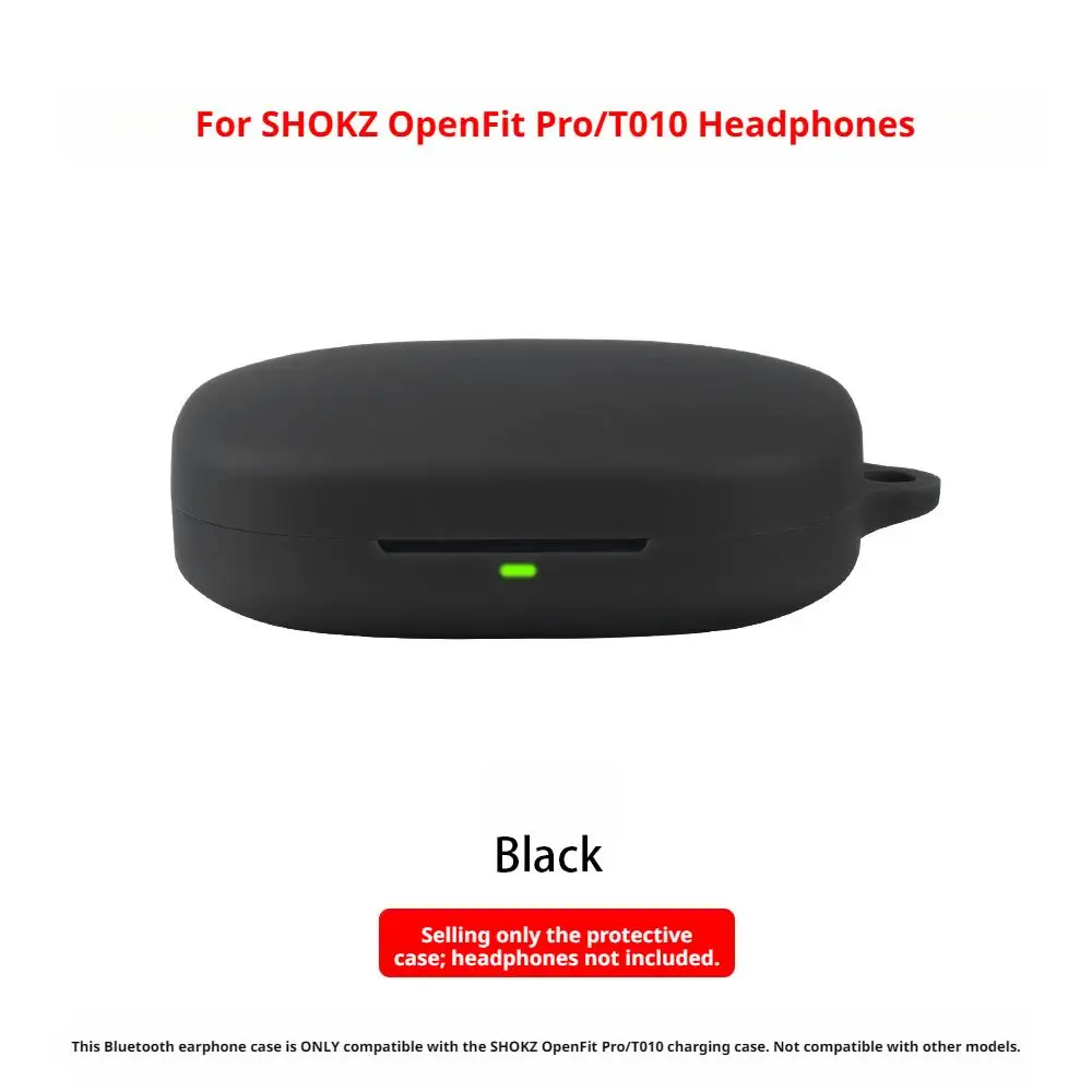 Anti-Fingerprint Silicone Case for SHOKZ OpenFit Pro T010 Protective Skin with Indicator Hole Clear View Shockproof Guard Hook