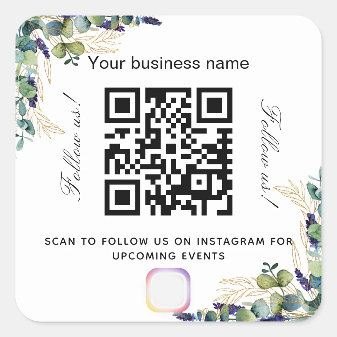 Picture 4: 50pcsCustomizable enterprise website logo QR code stickers - square design, personalized text, social media links label