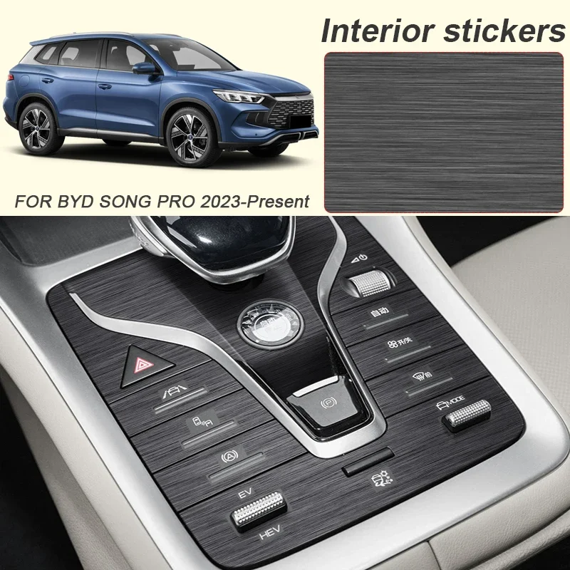 Car Carbon Interior Sticker Lifting Window Panel Decal Gear Inner Door Protective Film Accessory For BYD SONG PRO 2023-Present