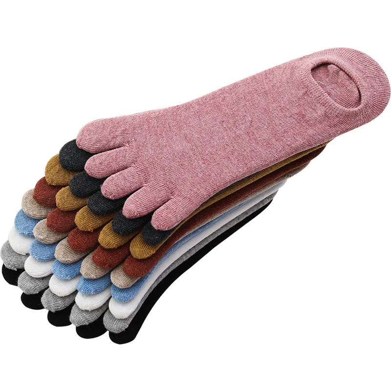 

Women's Invisible Shallow-mouthed Five-fingered Socks Cotton Solid Woman Cotton 5 Toe Socks