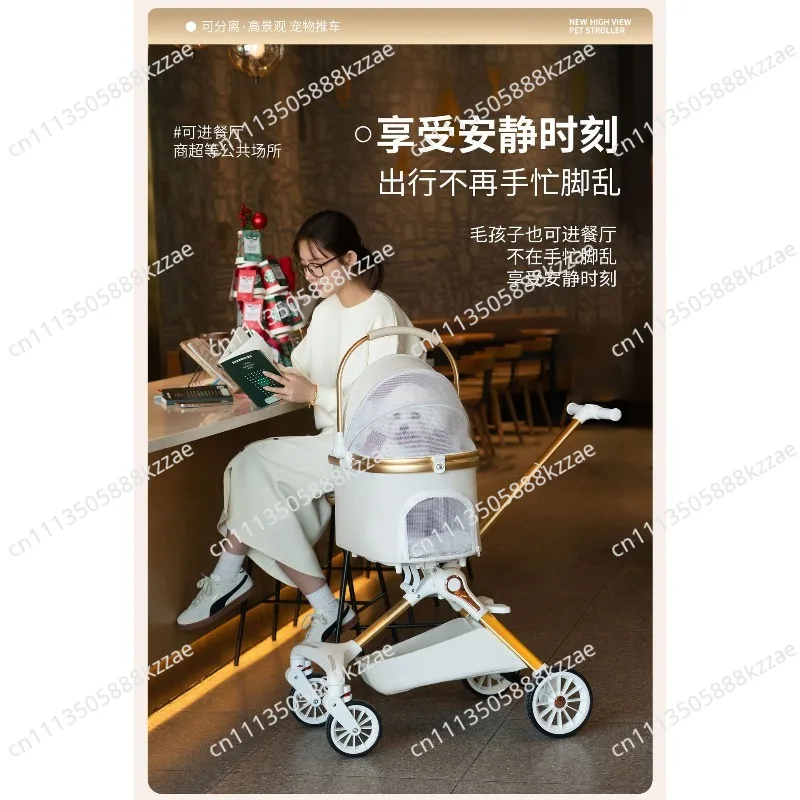 Pet cart High value lightweight stacking cart bag separation dog and cat trolley going out trolley