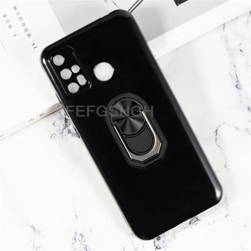 For case Oukitel C23 Pro Back Finger Ring Soft TPU Silicone Case For Oukitel C23 case OukitelC23 Pro Phone Cover