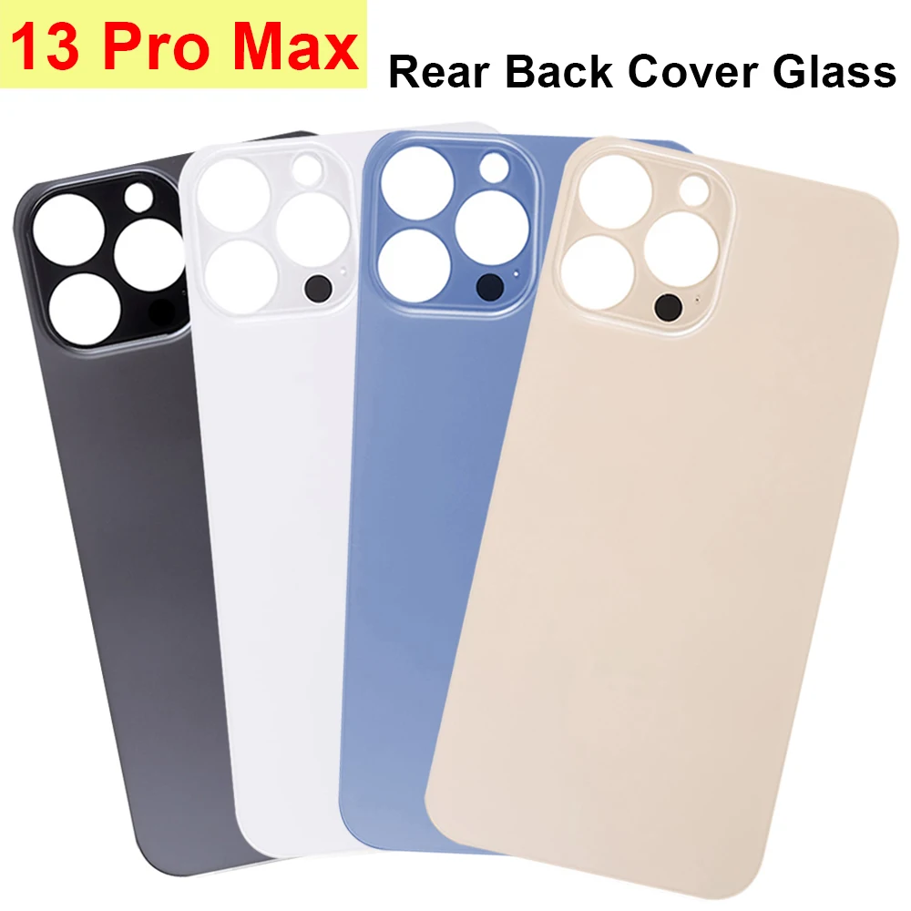 High Quality Back Cover Glass For IPhone 13 Pro Max Big Hole Rear Back Glass+3M glueFast Replacement Housing Cover