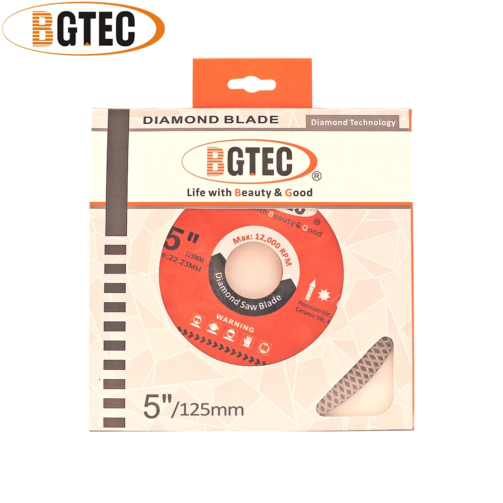 BGTEC 1 PC 4/4.5/5 "Superthin ตาข่ายตัดเพชรเซรามิคพอร์ซเลนหินอ่อนหินแกรนิตเครื่องตัดแผ่นใบเลื่อยเครื่องบดมุม