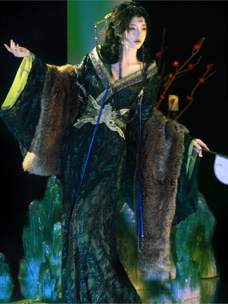 New Hanfu cross-collar straight-sleeved robe style clothing