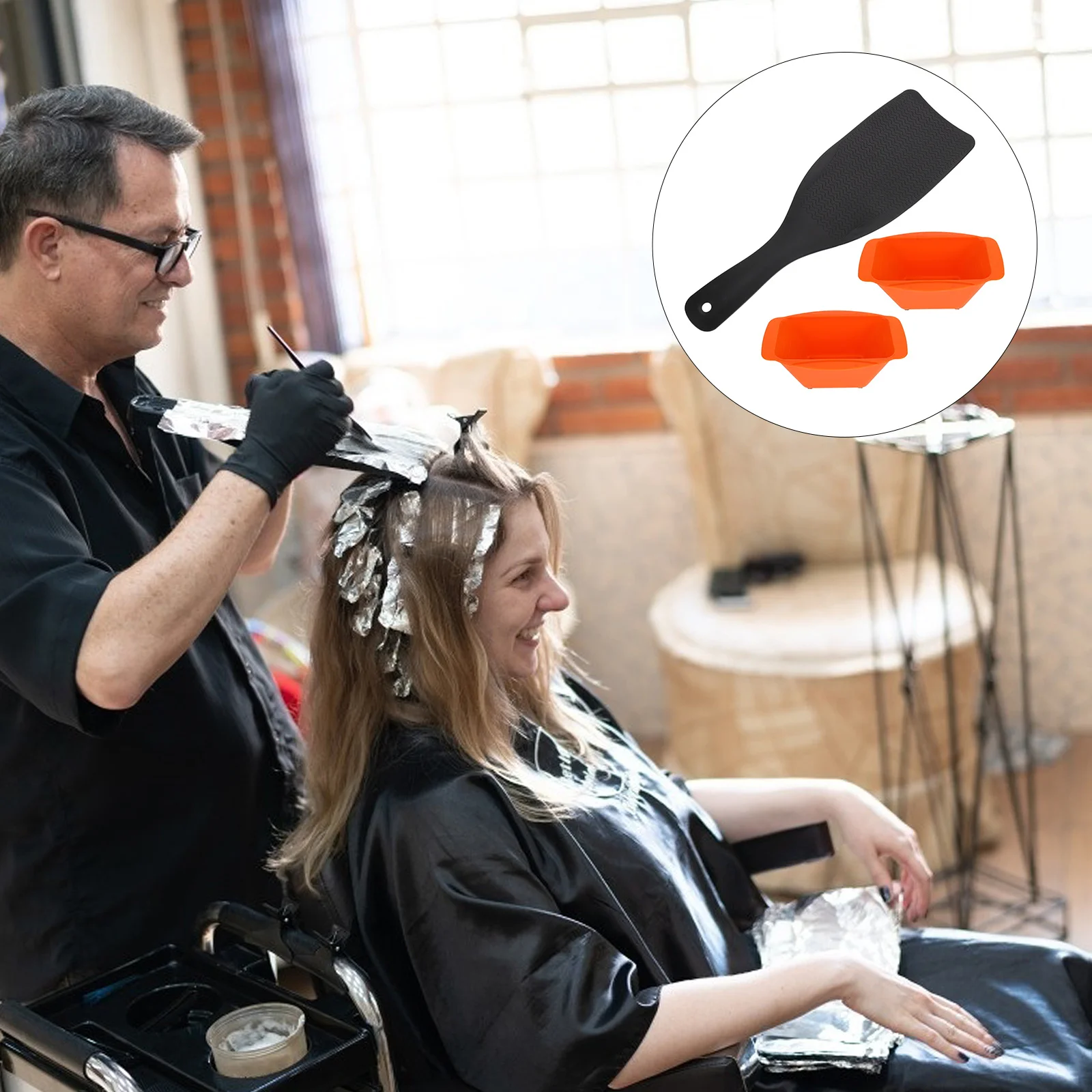 

1 Set Hair Dyeing Tools Kit Hair Coloring Board Bowl For Balayage Highlighting Salon Home Use Abs Durable Dying Cream Mixing