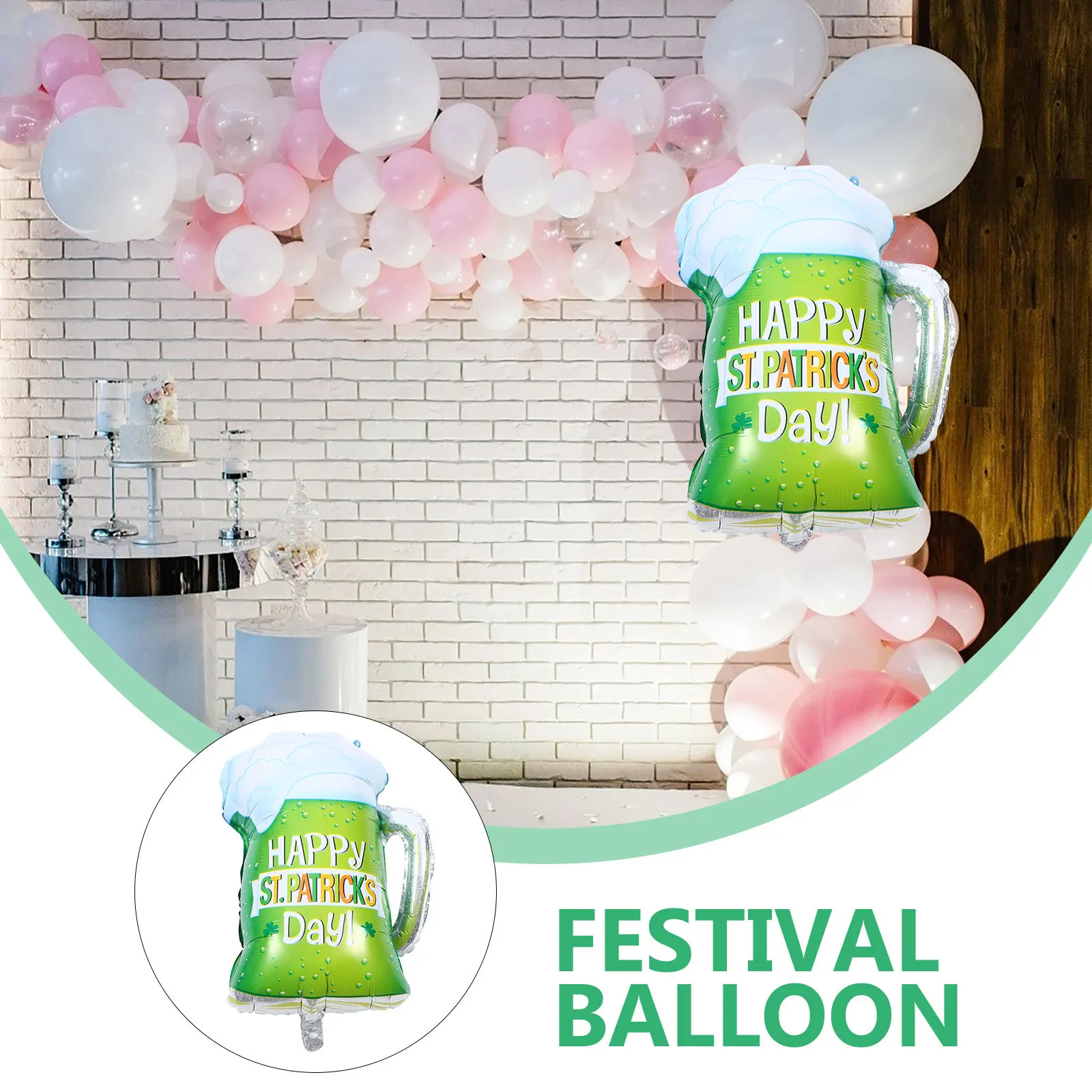 

4Pcs St Patrick's Day Balloons Beer Glass Design Aluminum Foil Party Decor Supplies Chic Photo Props St.patrick's Day Balloon