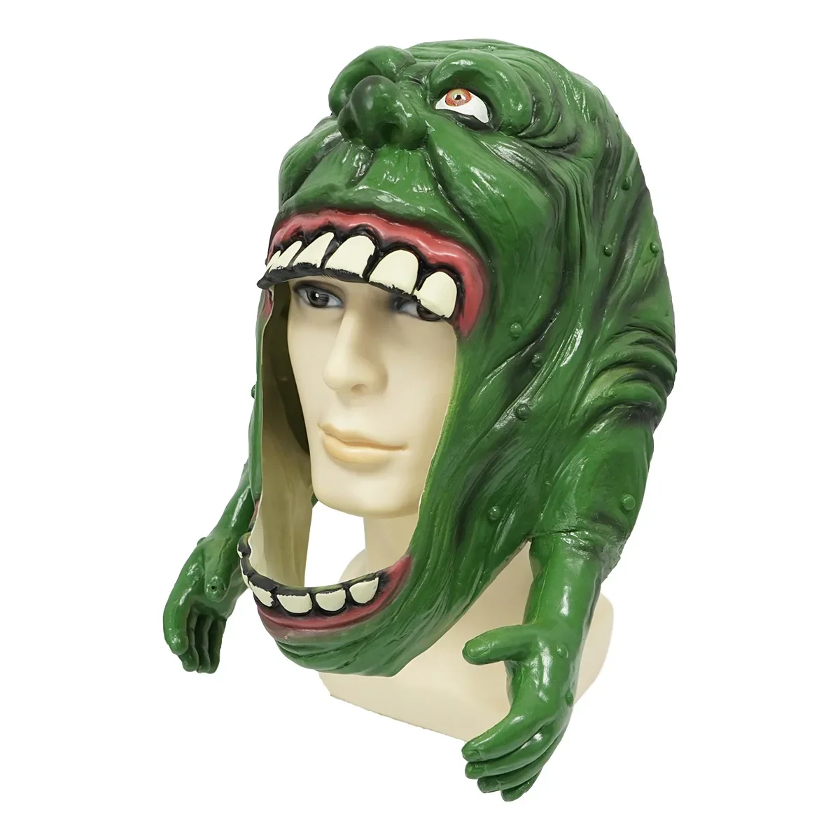 Ghostbusters Slimer Mask Cosplay اللاتكس خوذة خوذة هالوين كرنفال فستان بوريم زي حفلة الدعائم #4