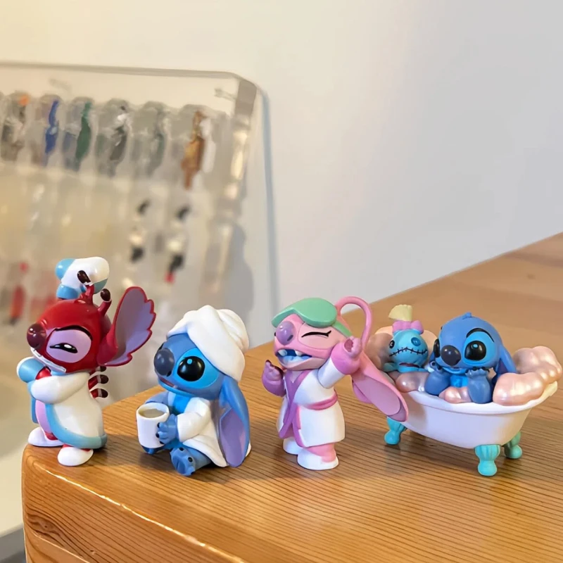 

Stitch Nighttime Bath Relax Time Series Blind Box Kawaii Action Figure Room Decoration Cartoon Toy Model Surprise Souvenir Gift