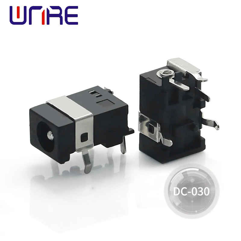 DC-030 Horizontal DC Power Socket Interface Connector Adapter Accessories Female Black Equipment Product Charging Port