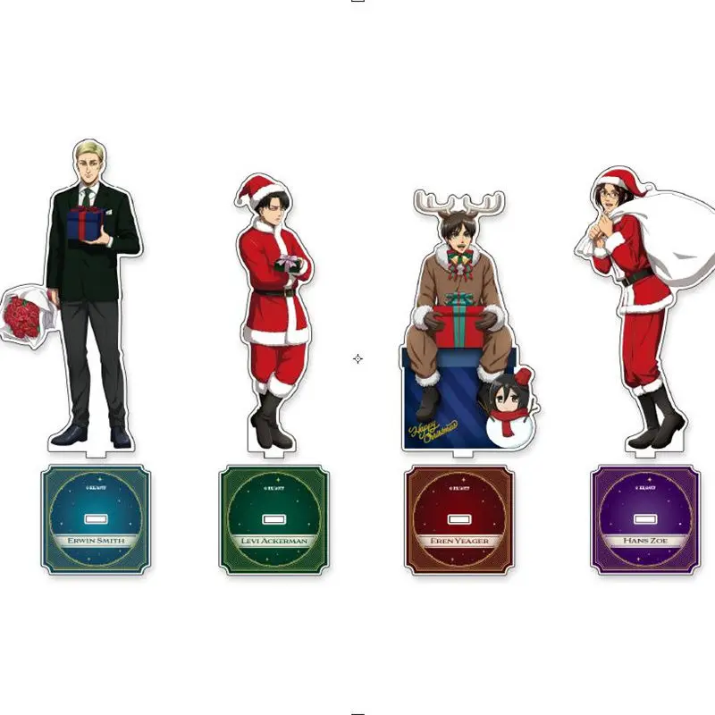 Figurka Akrylowa Anime Atak Tytanów Eren Erwin Levi Mikasa Ozdoba na Biurko Prezent Świąteczny dla Mężczyzn