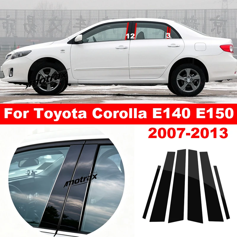For Toyota Corolla Altas E150 E140 2007-2013 Car Pillar Posts Door Window Trim Cover Window Decorative Cover BC Column Sticker