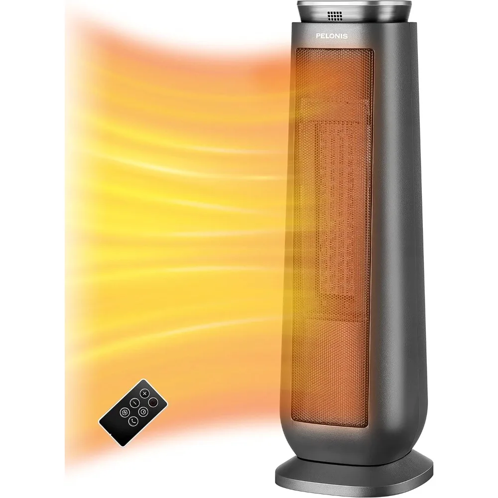 

Ceramic Tower 1500W Indoor Space Heater with Oscillation, Remote Control, Programmable Thermostat & 8H Timer, ECO Mode