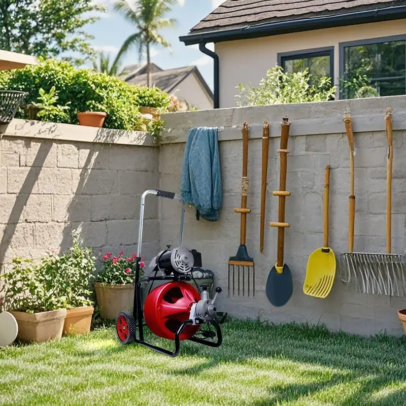 Strumento per la pulizia degli scarichi con coclea elettrica da 50 piedi x 3/8 pollici per zoccoli fognari e tubi