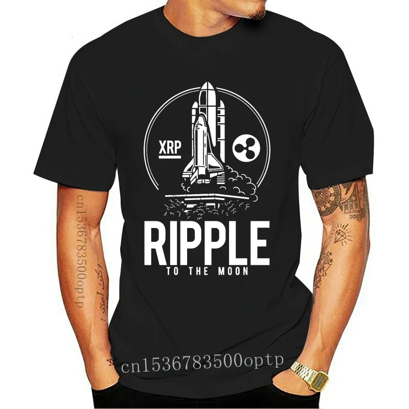 

New 2021 Summer Short sleeve Fashion Tee Shirt Ripple Moon T-Shirt - BTC XRP - Bitcoin Crypto - 6 colours