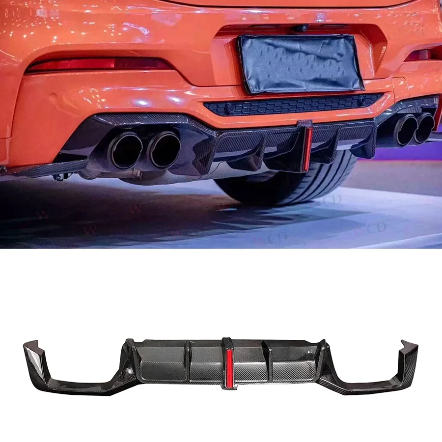 High Quality Carbon Fiber Rear Diffuser With Light For BMW X3M F97 X4M F98 Rear Bumper Lip Bodykit