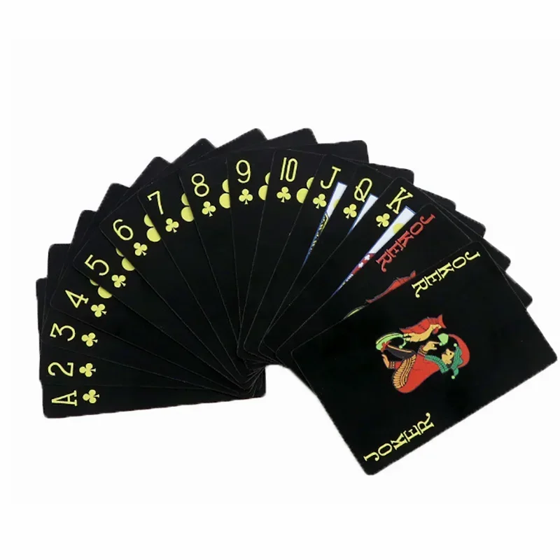 أوراق اللعب الملونة متجمد للماء البلاستيك بطاقات البوكر السحرية 57x87mm