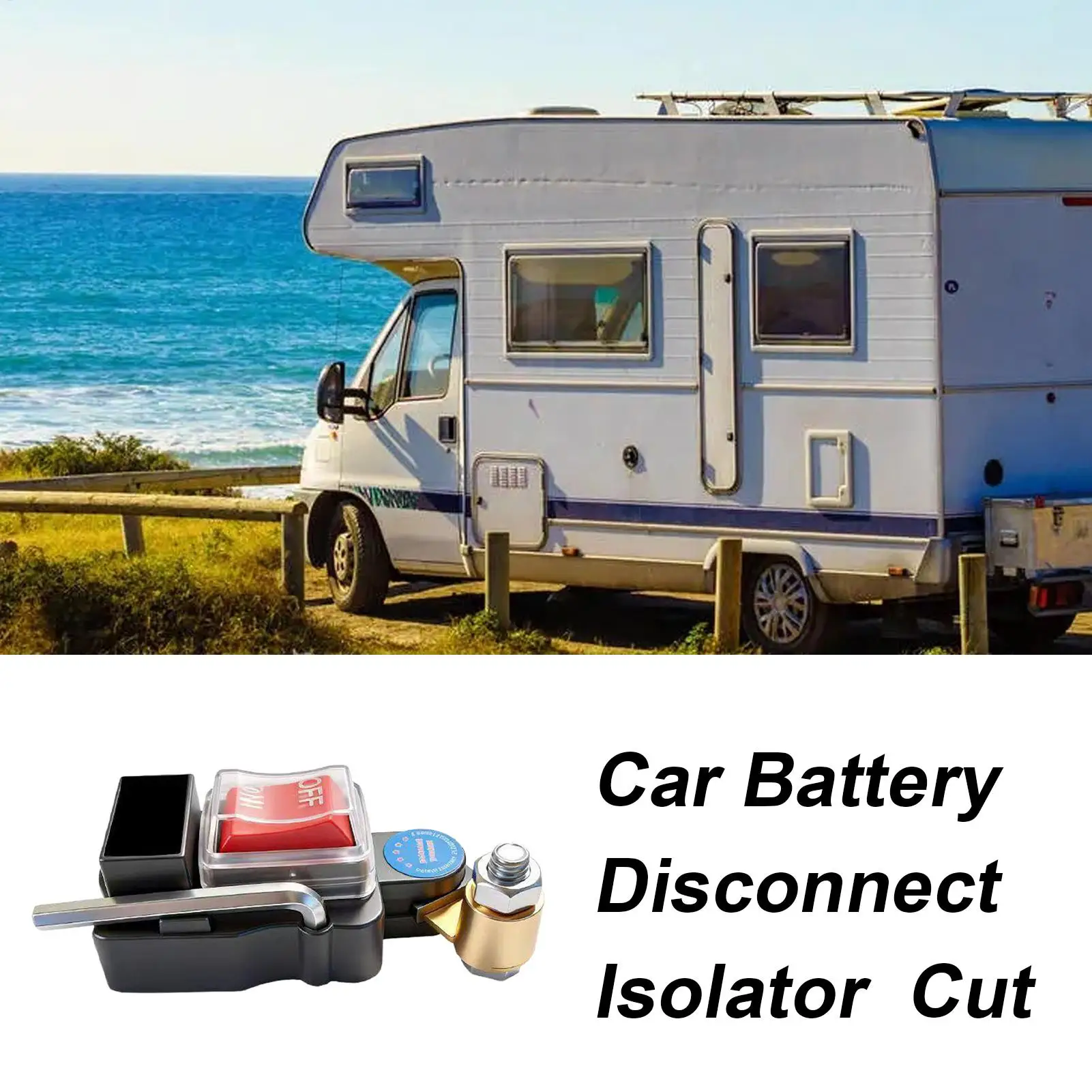 Auto Battery Disconnect Button 12V/24V Power Shut Off Isolator For Car Automotive Power Control Knob For Trailer Tractor Offroad