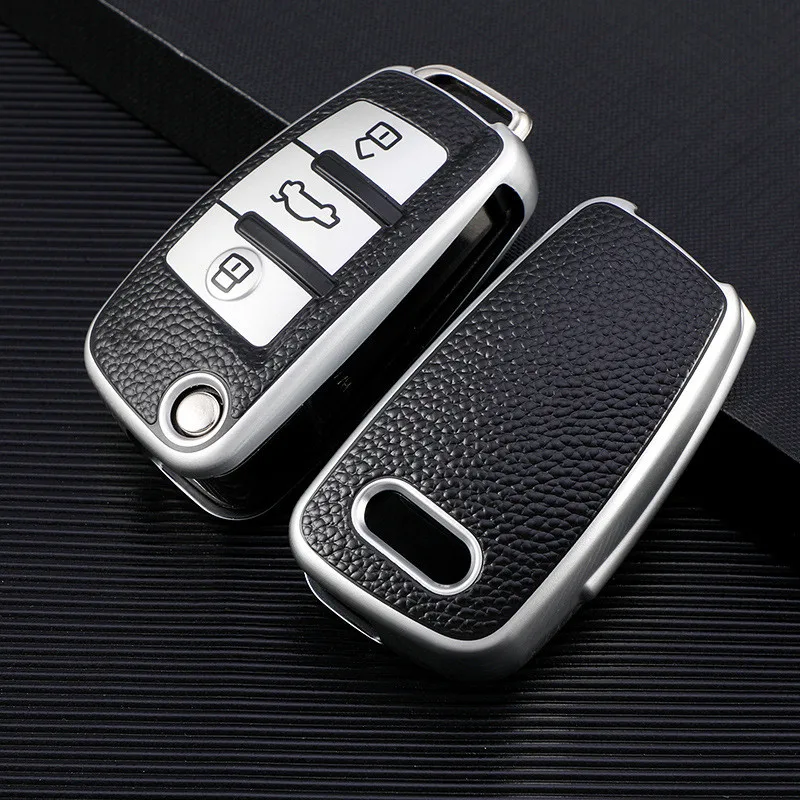 Car Folding Key Cover Case Fob Holder for Audi C5 C6 R8 A1 A3 A4 A5 A6 A7 Q3 Q5 Q7 S6 B6 B7 B8 8P 8V 8L TT RS RS3 S3 Sline