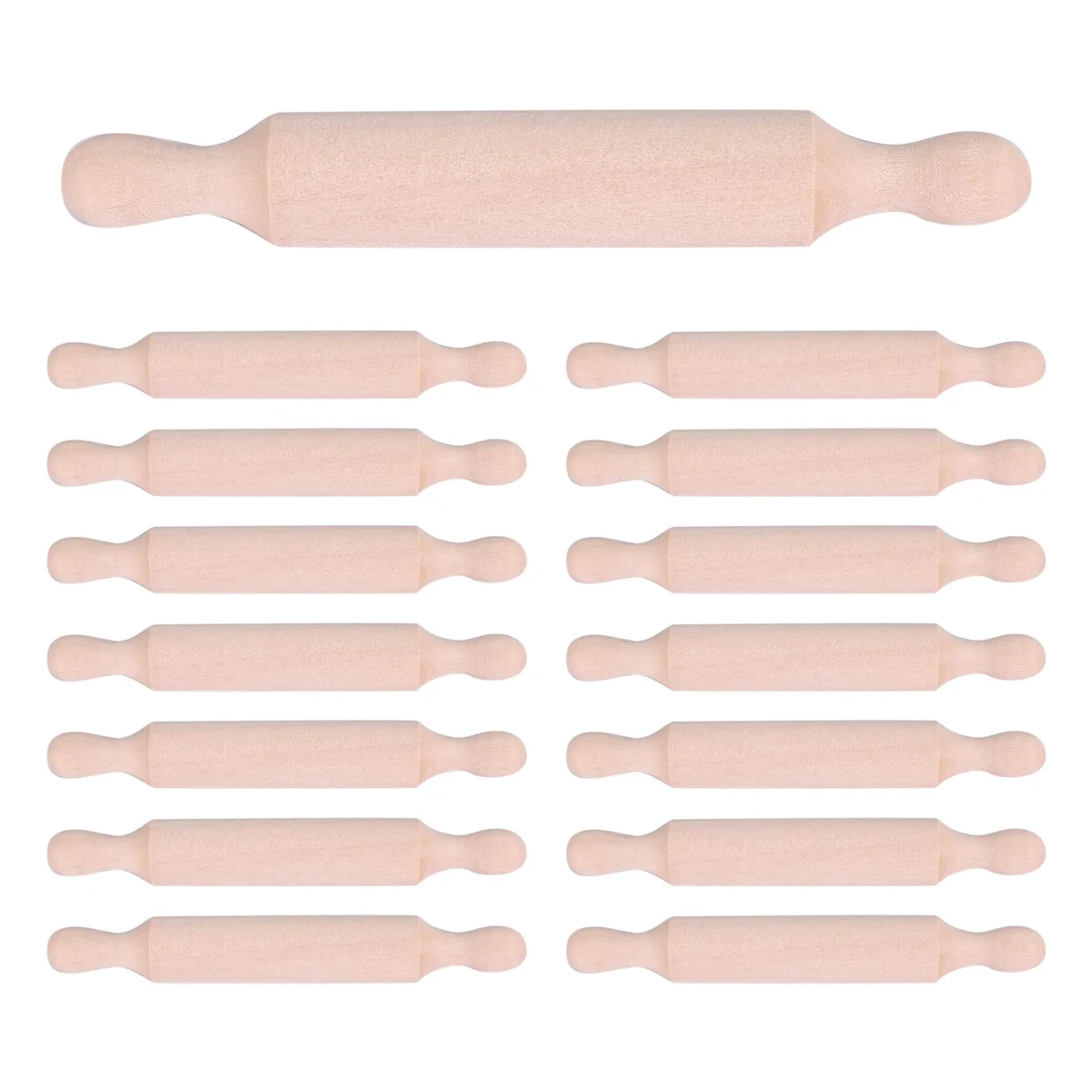 15 Pieces Wooden Mini Rolling Pin 6 Inches Long Kitchen Baking Rolling Pin Small Wood Dough Roller for Children Fondant