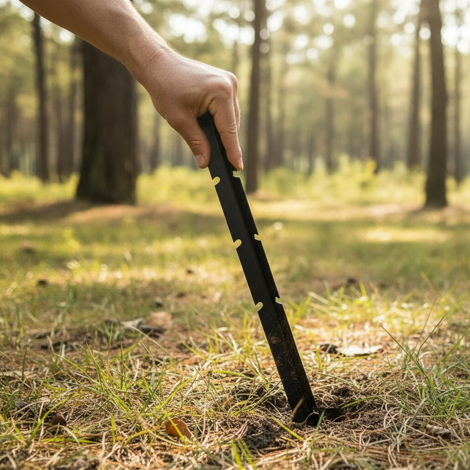 Carbon Steel Tent Stake Notched Ground Stake with Notches Triangular Ground Peg Long-Lasting Stakes Break-Resistant for Campers