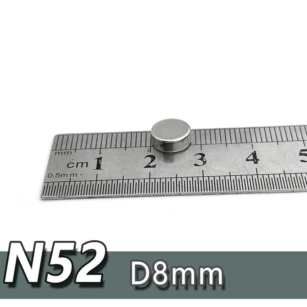 10Pcs N52แม่เหล็ก8X2มม.8X3มม.8X4มม.8X5มม.แม่เหล็กที่แข็งแกร่งแผ่นดิสก์ Neodymium Block แม่เหล็กตู้เย็นถาวรที่มีประสิทธิภาพ