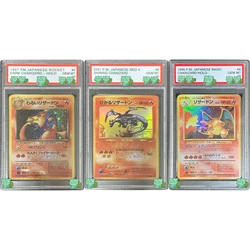 Tarjetas de colección graduadas de dibujos animados 1997 P.M. Cohete japonés DARK CHARIZARD HOLO GEM MT 10 tarjeta Flash etiqueta holográfica regalos para niños