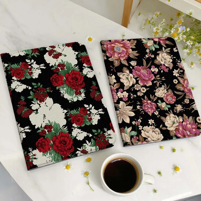 

Red Peony Floral Pattern Gift Tablet Case For Huawei Honor MatePad MediaPad Air 5 6 7 11 V6 V7 V8 V9 X9 X8 T10 T10s C5e T5