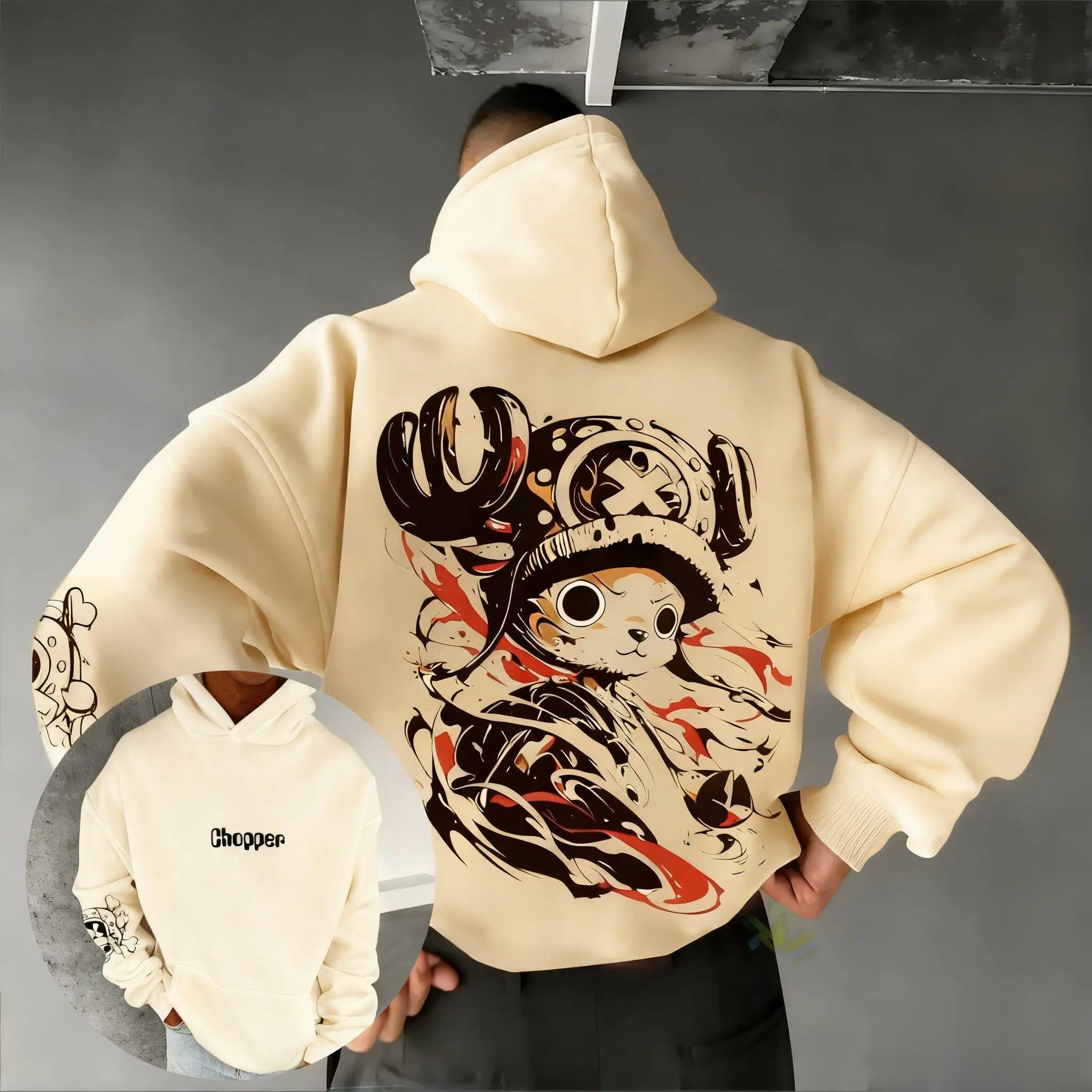 Sweat-shirt à capuche unisexe de style Y2K en coton