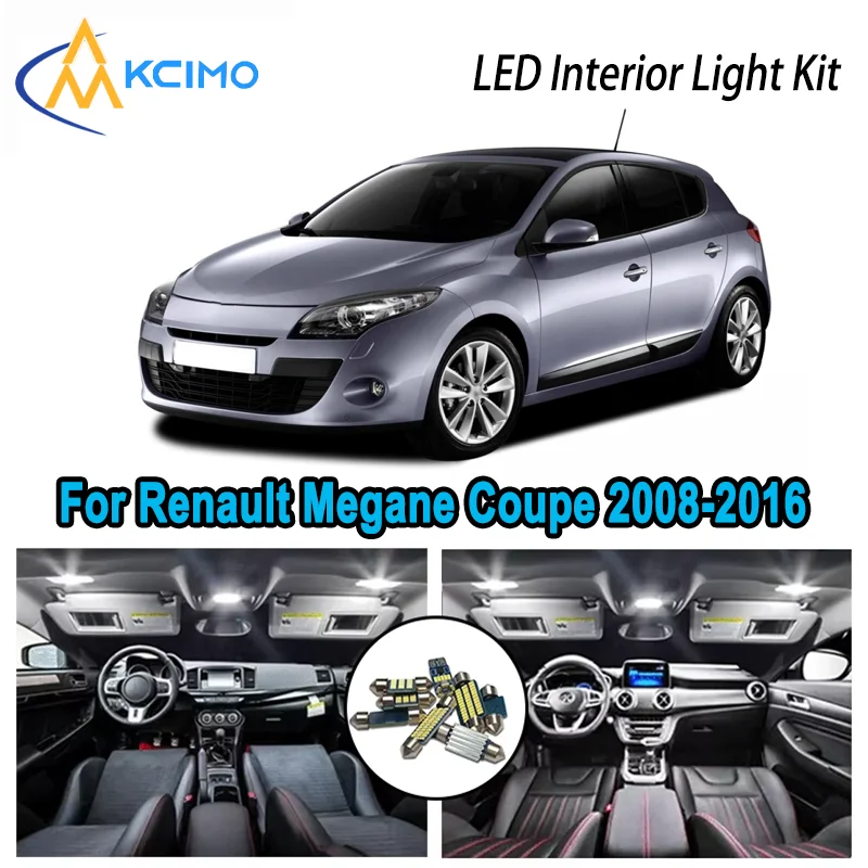 

Premium Bright LED Interior Light Kit for Renault Megane Coupe 2008-2016 2009 2010 Dome Map Trunk Car Lamps with Canbus No Error