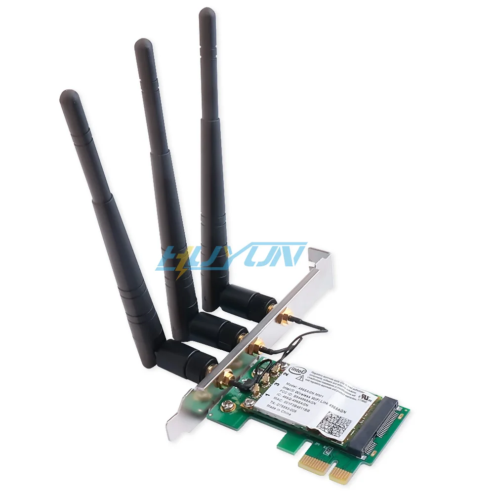 Link 4965AGN 300M PCI-E 1X 16X PC Computer adapter 2.4/5GHz INTEL 4965 WIFI WLAN CARD WIRELESS Desktop & 6DBI Antenna (white)