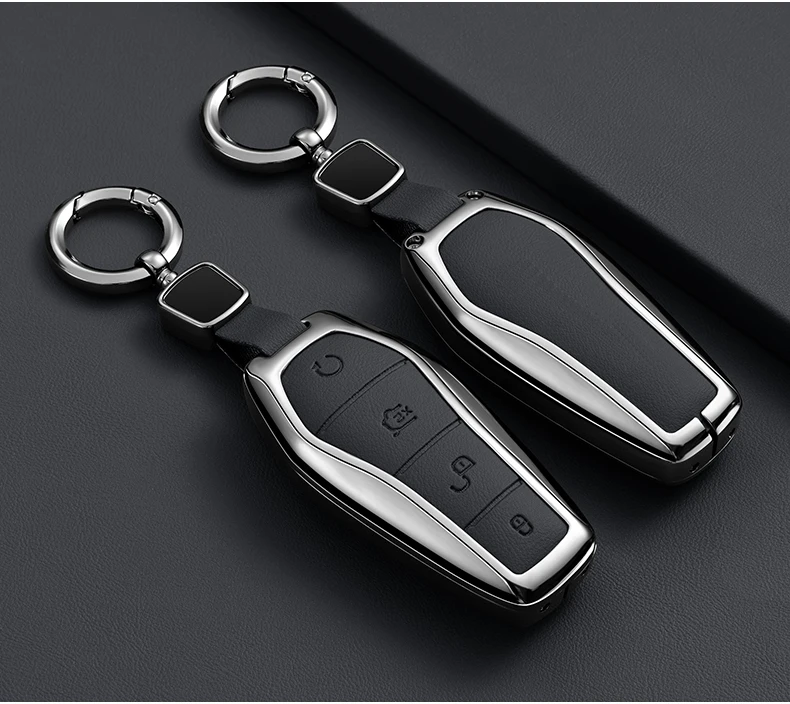 Auto Zink-legierung Leder Schlüssel Fall Abdeckung Für BYD Song Plus Atto Han EV Tang DM Qin Dichtung Delphin Schlüssel Tasche Tasche Brieftasche Organizer – Detail 9