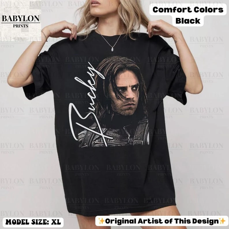 Vintage BUCKY BARNES T Shirt, Bucky Barnes Vintage Shirt, Bucky Barnes Portrait T Shirt, Bucky Barnes Bootleg Tee