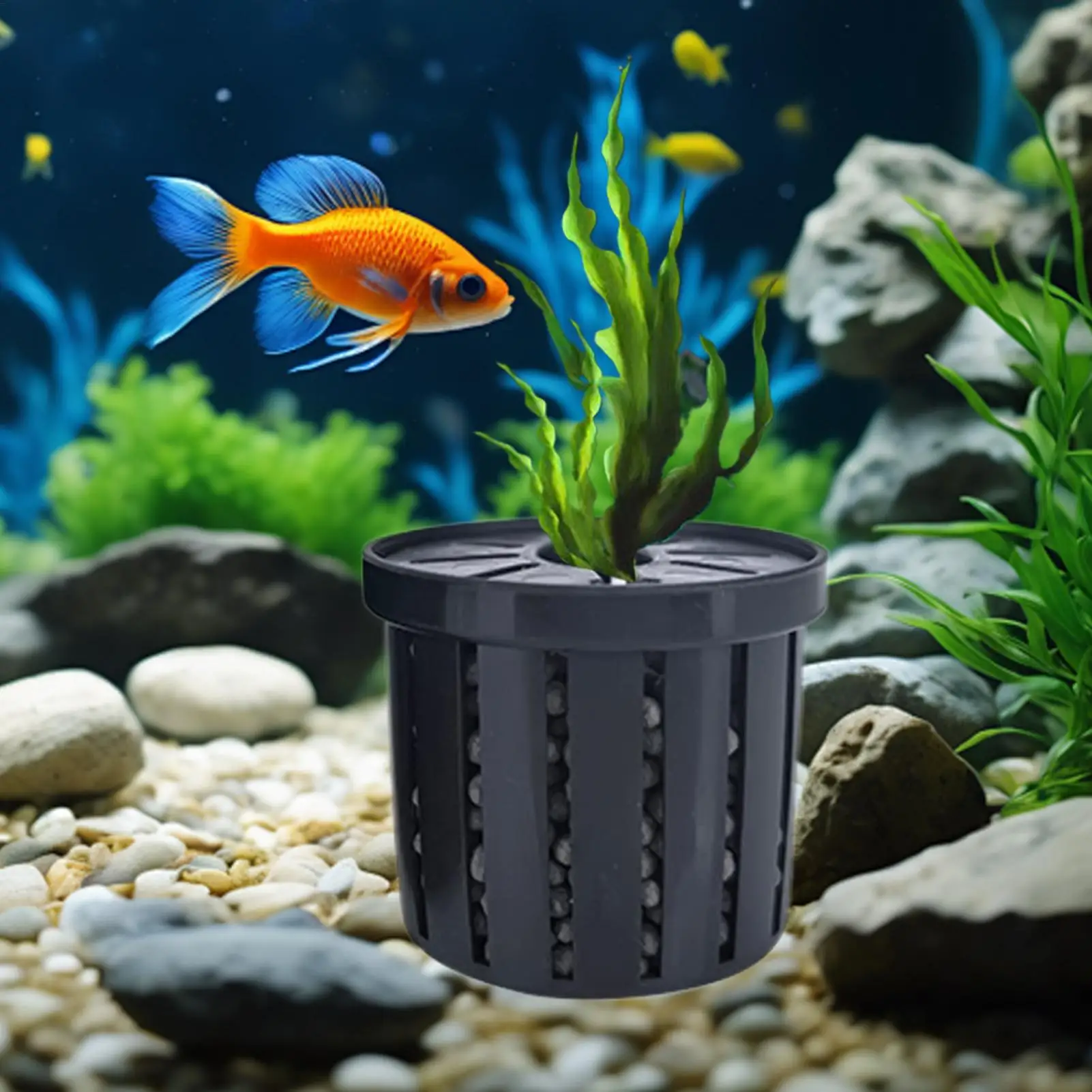 4 stücke Haustier Aquarium Dekorationen Zubehör Aquarium Anlage Stehen Stabile Aquarium Net Tasse Hydrokultur Anlage Lagerung Festen Korb – Detail 7