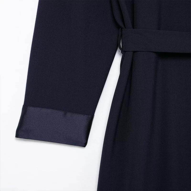 Koekop 2024 moda mujer Color sólido laberinto camisa estilo vestido Vintage Casual suelto mujer Chic vestidos de señora