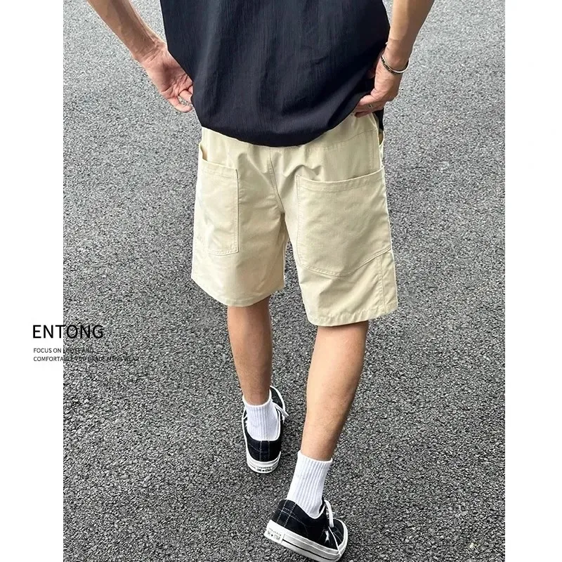 

Men's American Style Big Pocket Cargo Shorts Casual Quick Dry Lightweight Loose Plus Size Knee Length Shorts For Summer