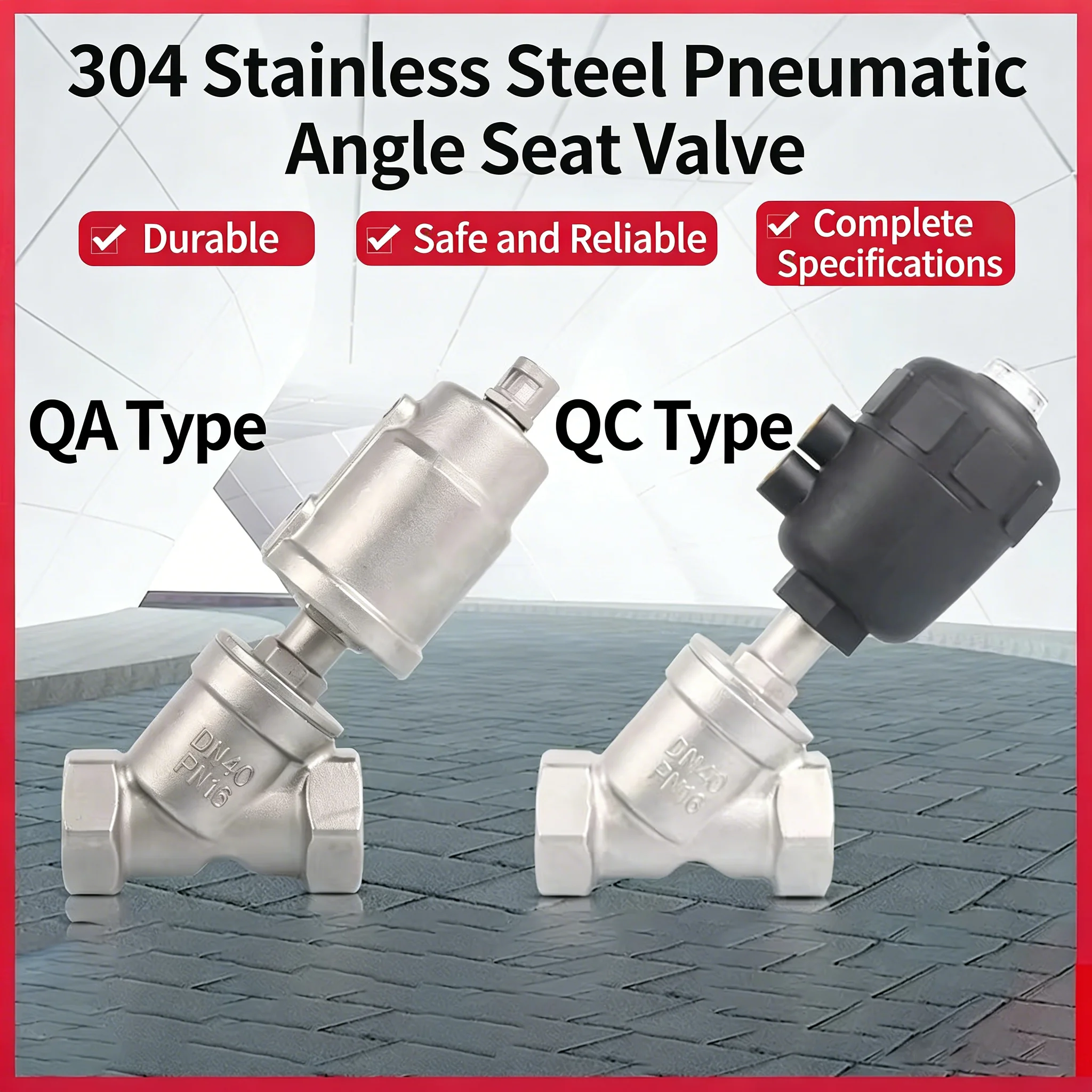 304 Stainless Steel Pneumatic Angle Seat Valve, Steam Cut-off Valve, High Temperature Resistance and Corrosion Resistance