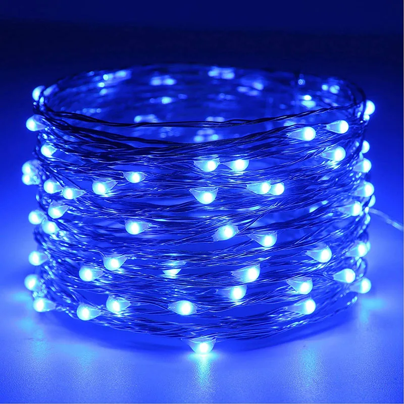 5M 10M Wasserdichte USB Batterie LED Lichter String Kupfer Draht Fee Girlande Licht Lampe Weihnachten Hochzeit Party urlaub Beleuchtung