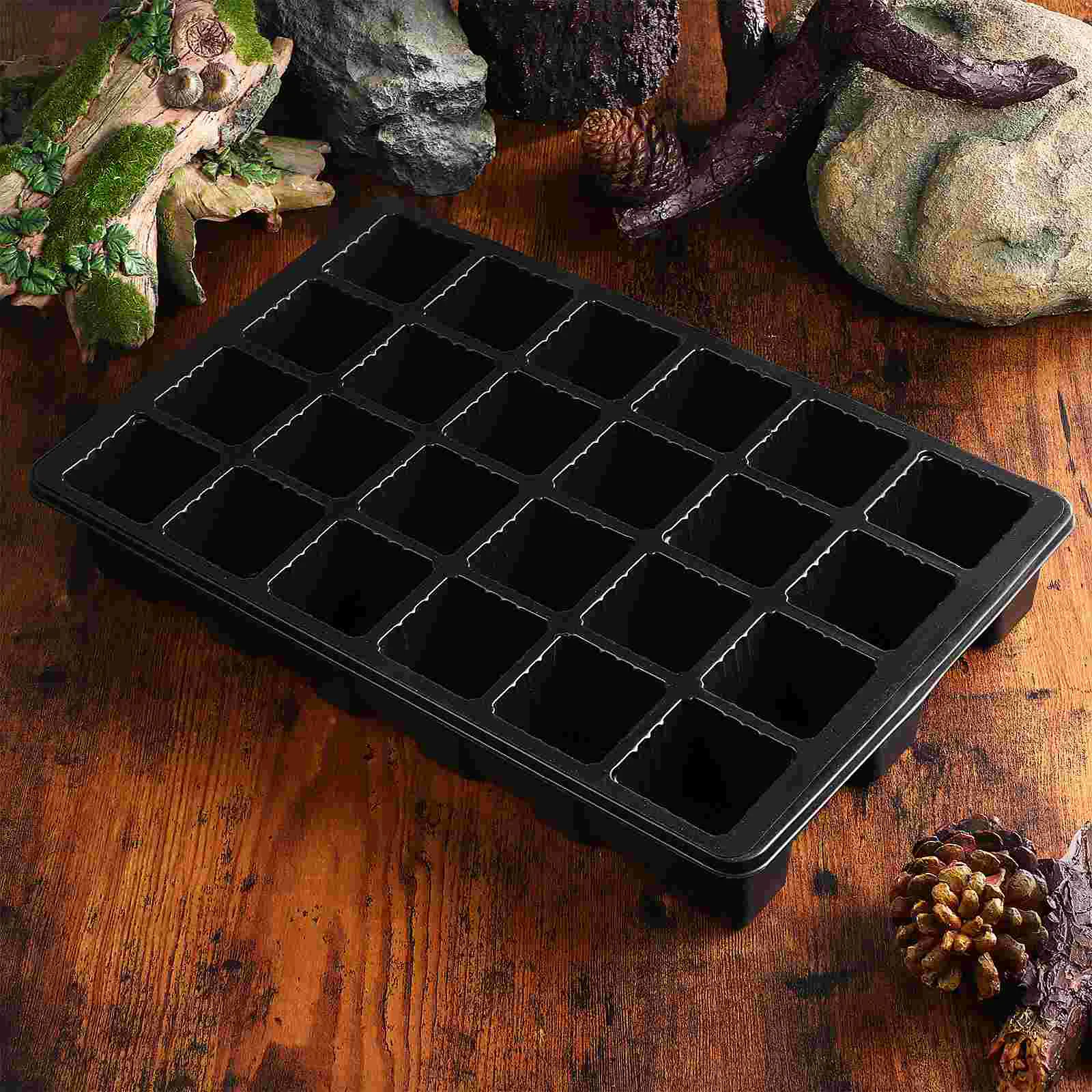 Yarnow 3pcs Starter Tray Propagator Tray 24 Cells Gardening Propagation Kit for tray kit propagation trays