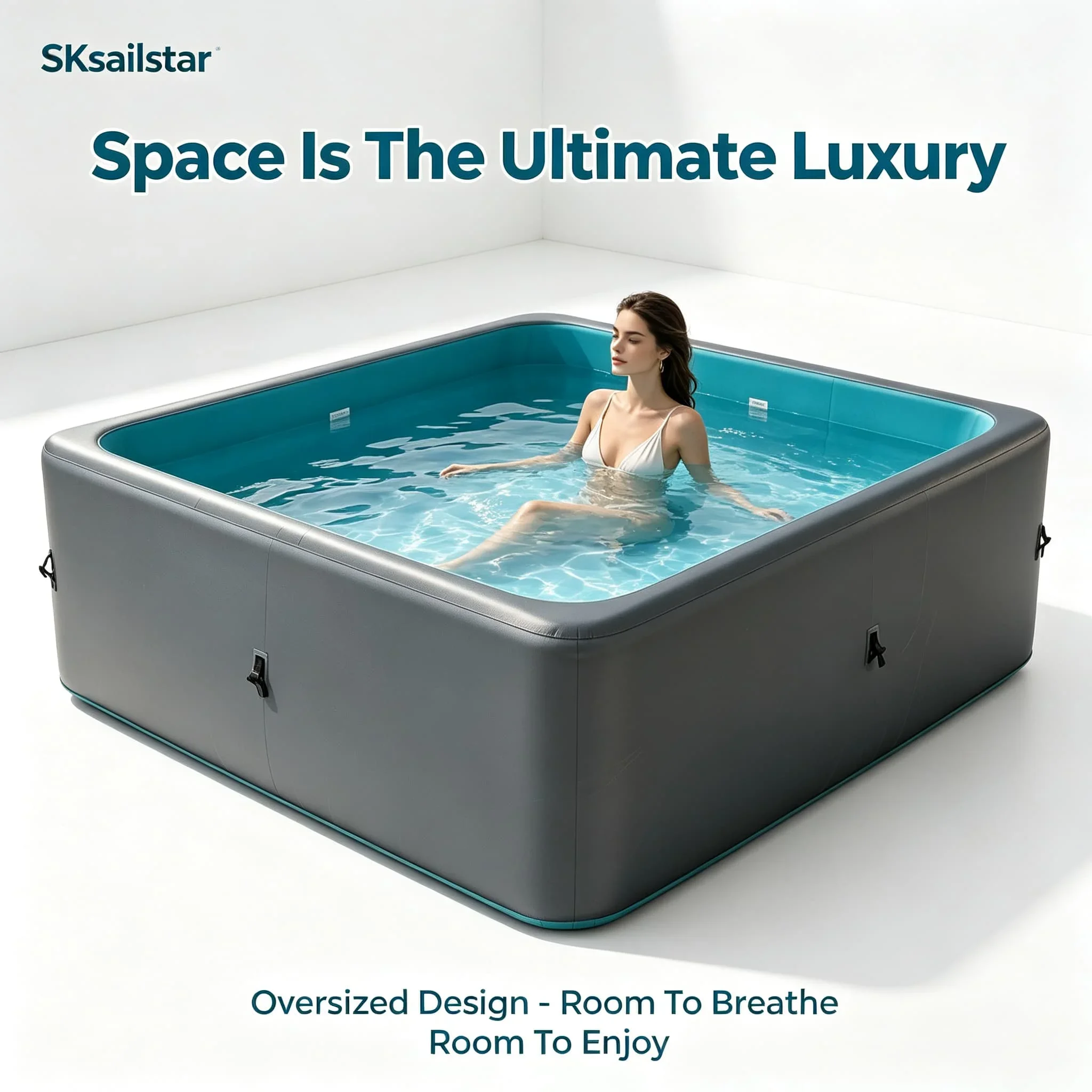 SKsailstar Factory Direct Drop Stitch DWF Rectangular Inflatable Pool PVC Heavy Duty Pool Semi Buried Supported OEM ODM Custom
