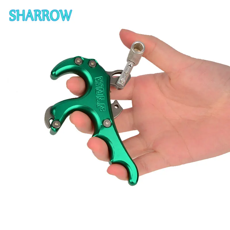 

4 Finger Bow Release Aids Aluminum Alloy Archery Compound Bow Thumb Trigger Grip for Outdoor Sports Hunting Shooting Accessorie