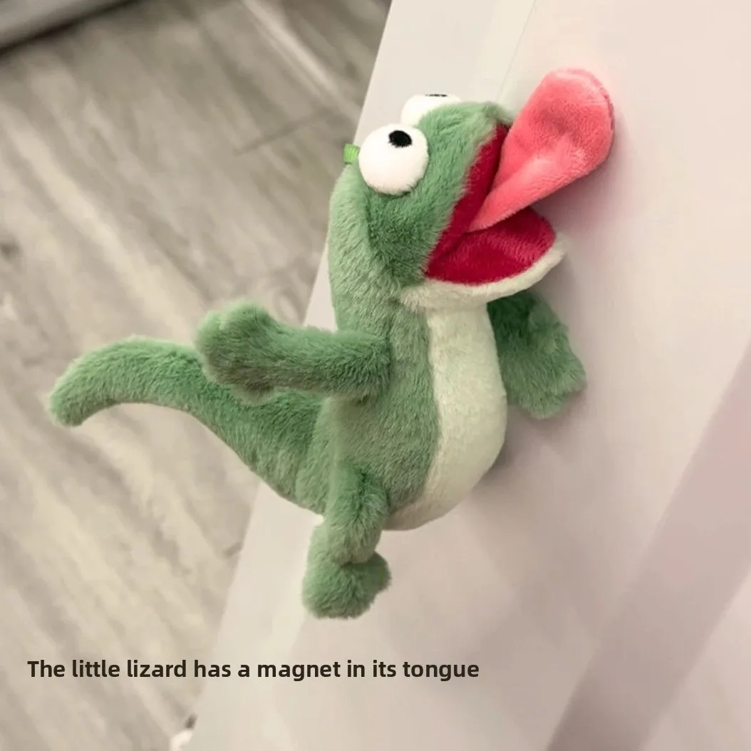 

14-сантиметровая плюшевая игрушка-ящерица Бобер Том, милая, со звуком, с магнитным язычком, абстрактная, в стиле аниме, креативный подарок на день рождения, милые плюшевые игрушки для детей