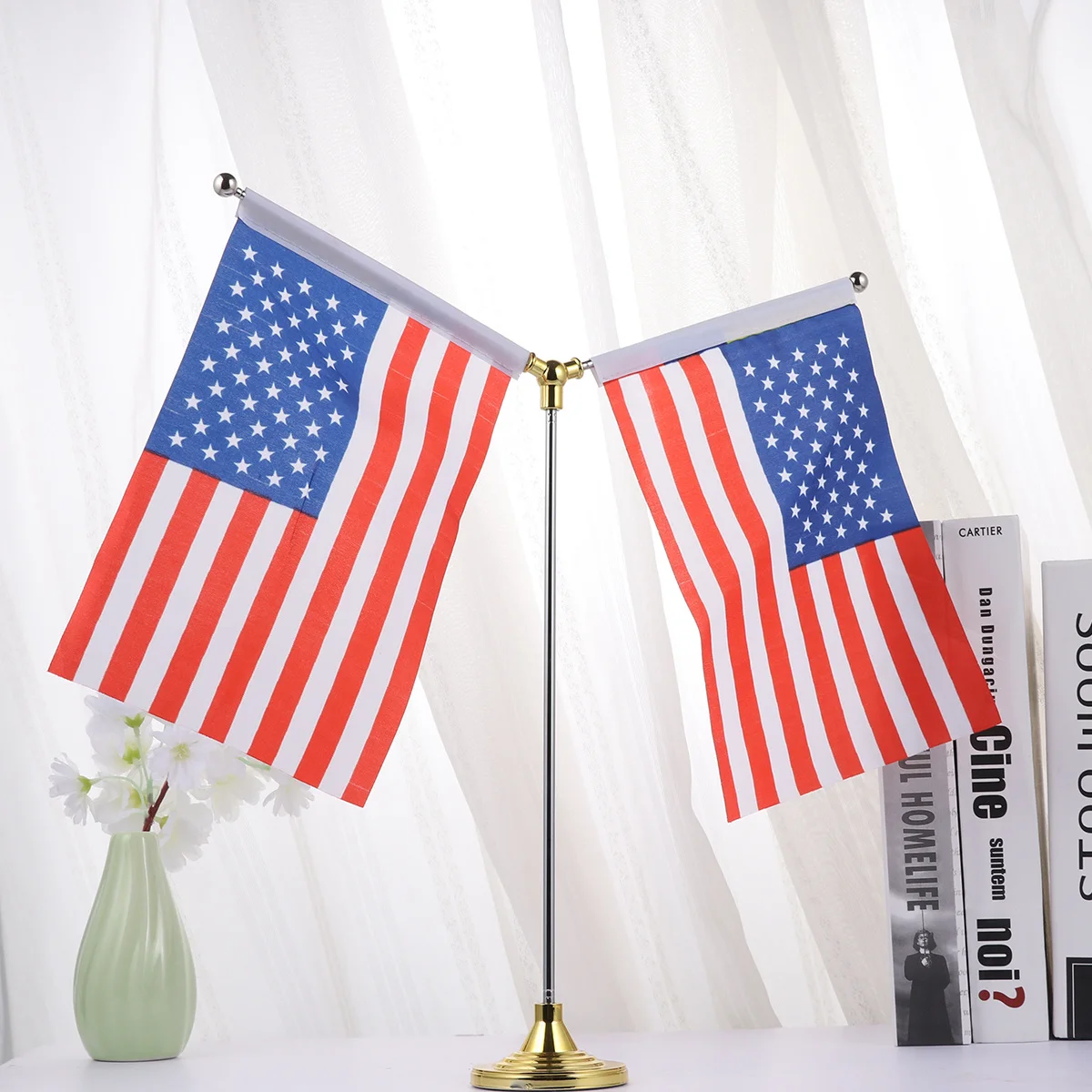 

1pc 21X14Cm Desktop Flag Decor Stick Flag For Office Home Party Festival Military Events Mini National Country Flags Collection