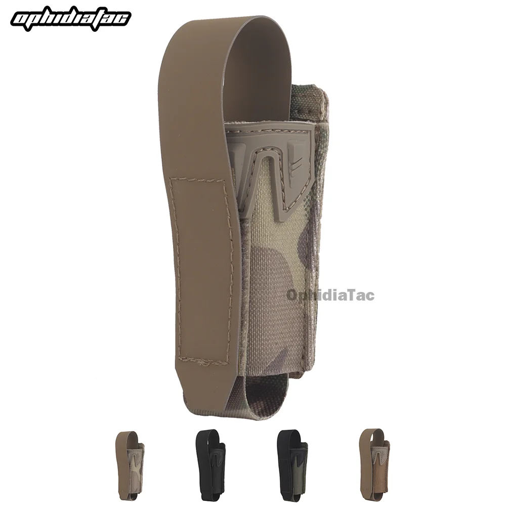 

OphidianTac MOLLE 9MM Single Mag Pouch Quick Release Mag Bag Flashlight Knife Holster For Hunting Shooting Gear