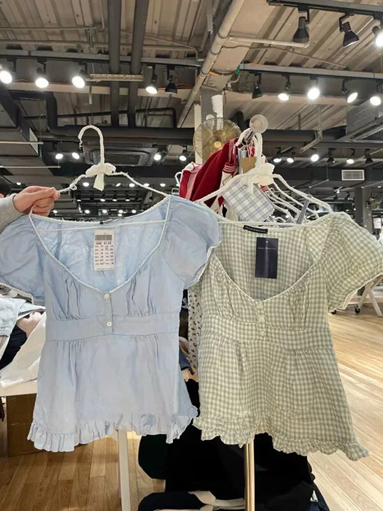 

Универсальная женская блузка из чистого хлопка ort Sve irt Fre с квадратным воротником и цветочным узором прямого кроя Bubble Sve