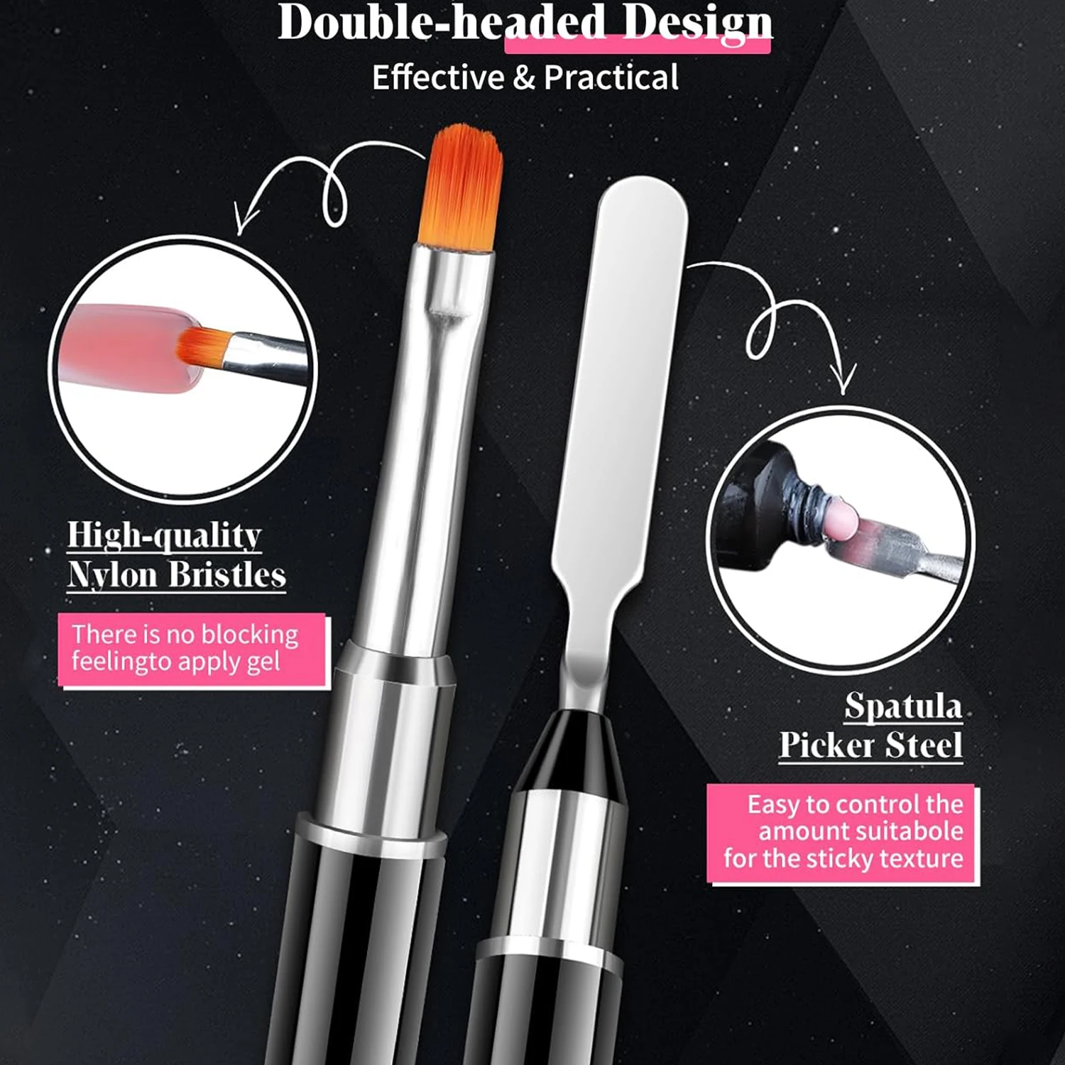 مجموعة أظافر بولي جل، لوحة أظافر مزدوجة الشكل لأظافر القدم قابلة لإعادة الاستخدام من إيبانكو، أطراف جل بولي مع فرشاة مزدوجة الأطراف وملف أظافر، 5 قطع - 12 مقاسات 120 قطعة #4